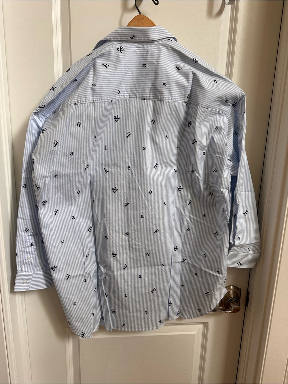 NWT Frank & Eileen Mackenzie One-Size Button-Up Shirt F&E striped blue white - Picture 7 of 11